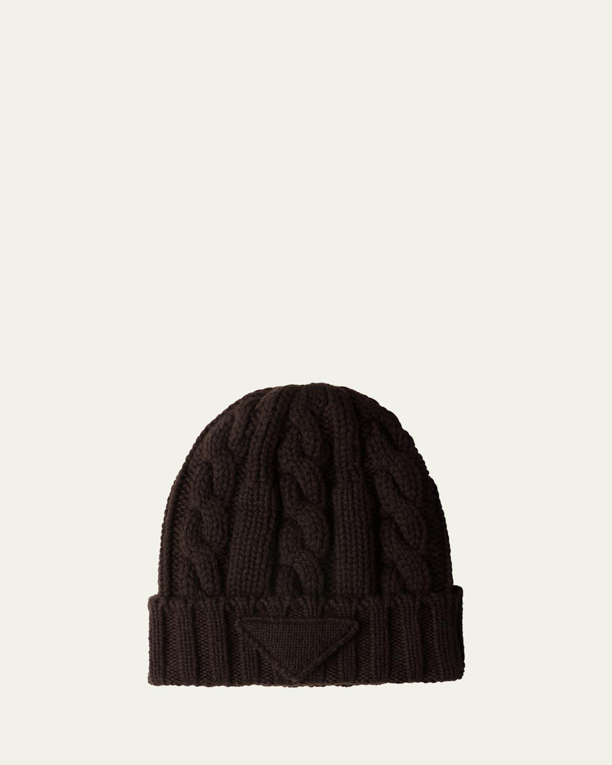 Mens Cashmere Cable-Knit Beanie Product Image