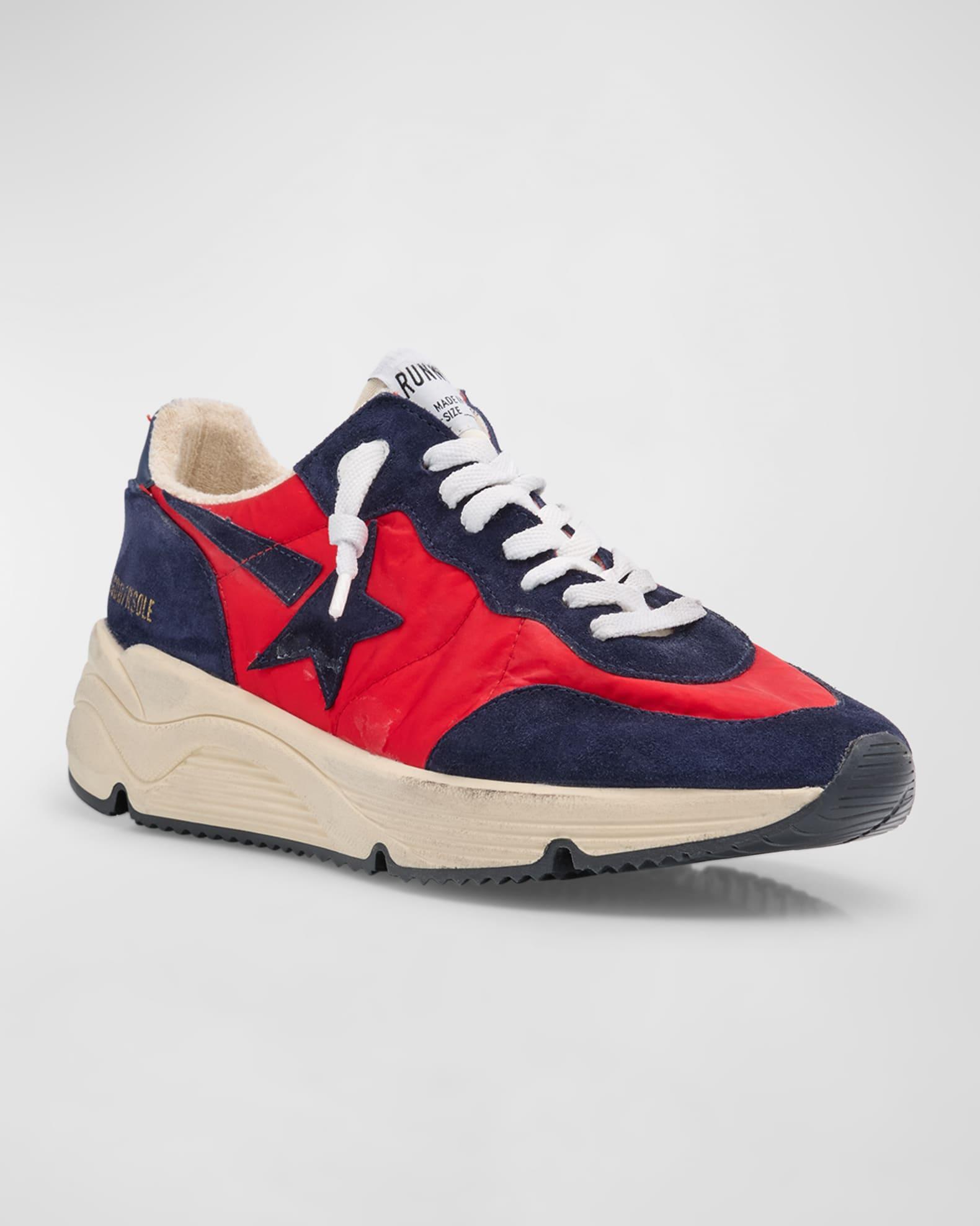 Men's Running Sole Nylon and Suede Runner Sneakers Product Image