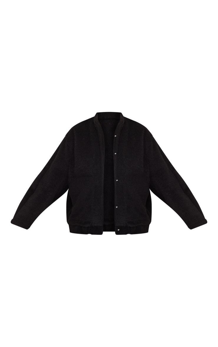 Black Wool Look Oversized Jacket Product Image