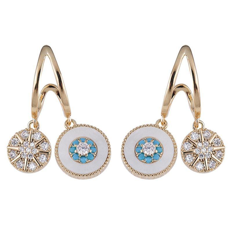 Rhinestone Shell Alloy Drop Earring Product Image