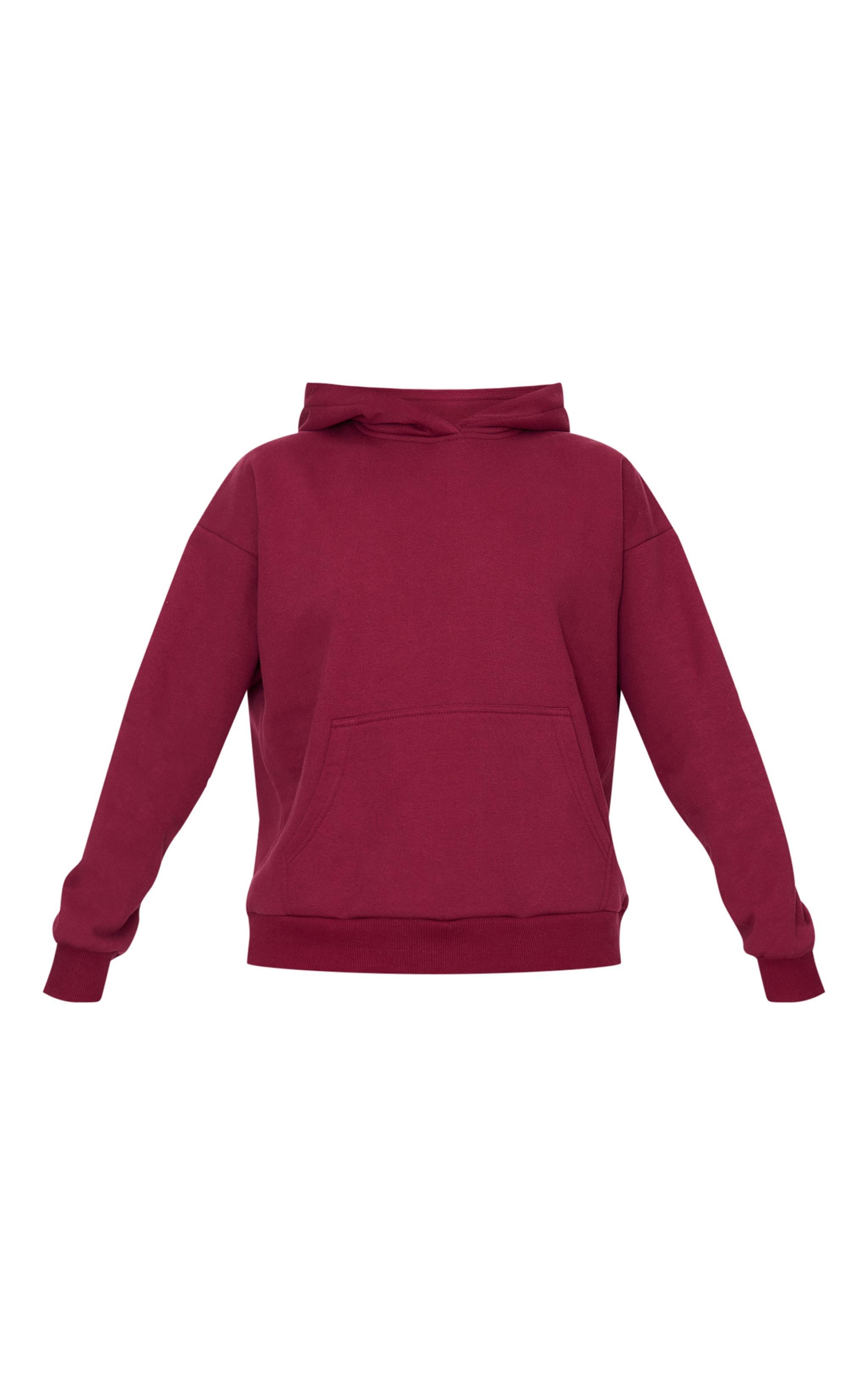 Burgundy Outcast Print Oversized Hoodie Product Image