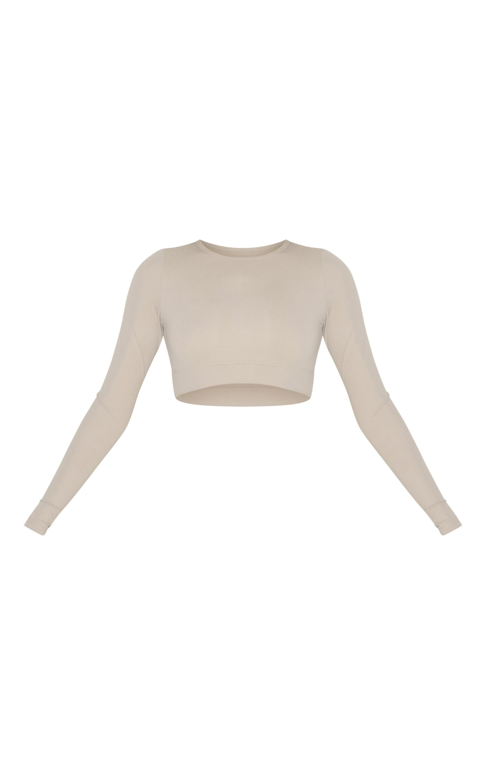 Taupe Sculpt Long Sleeve Sports Top Product Image