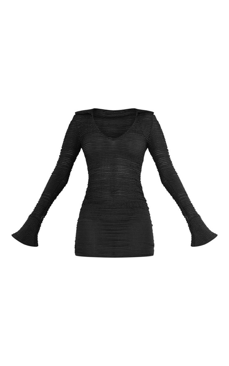 Tall Black Textured Mini Dress Product Image