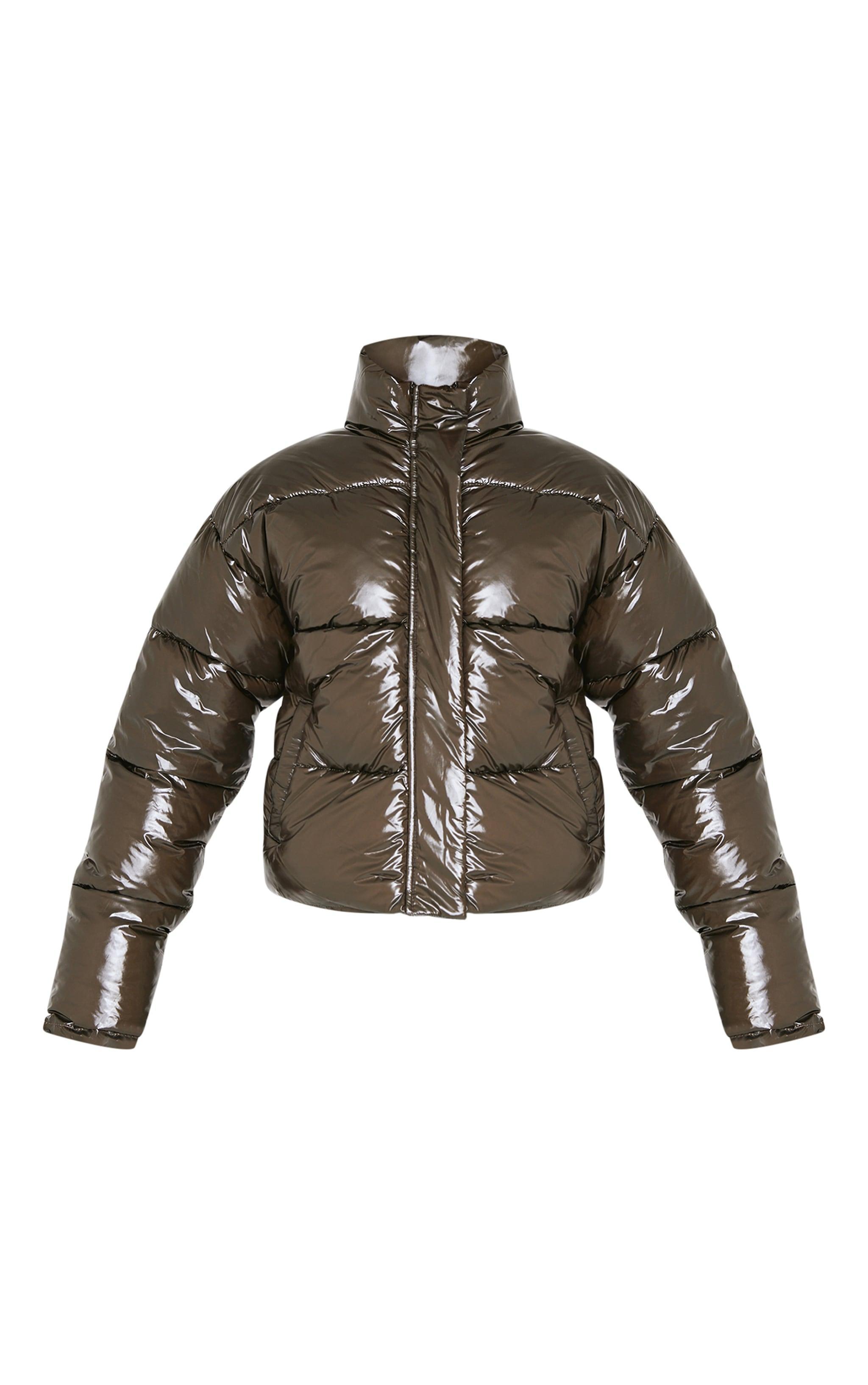  Black Funnel Neck Padded Jacket Product Image