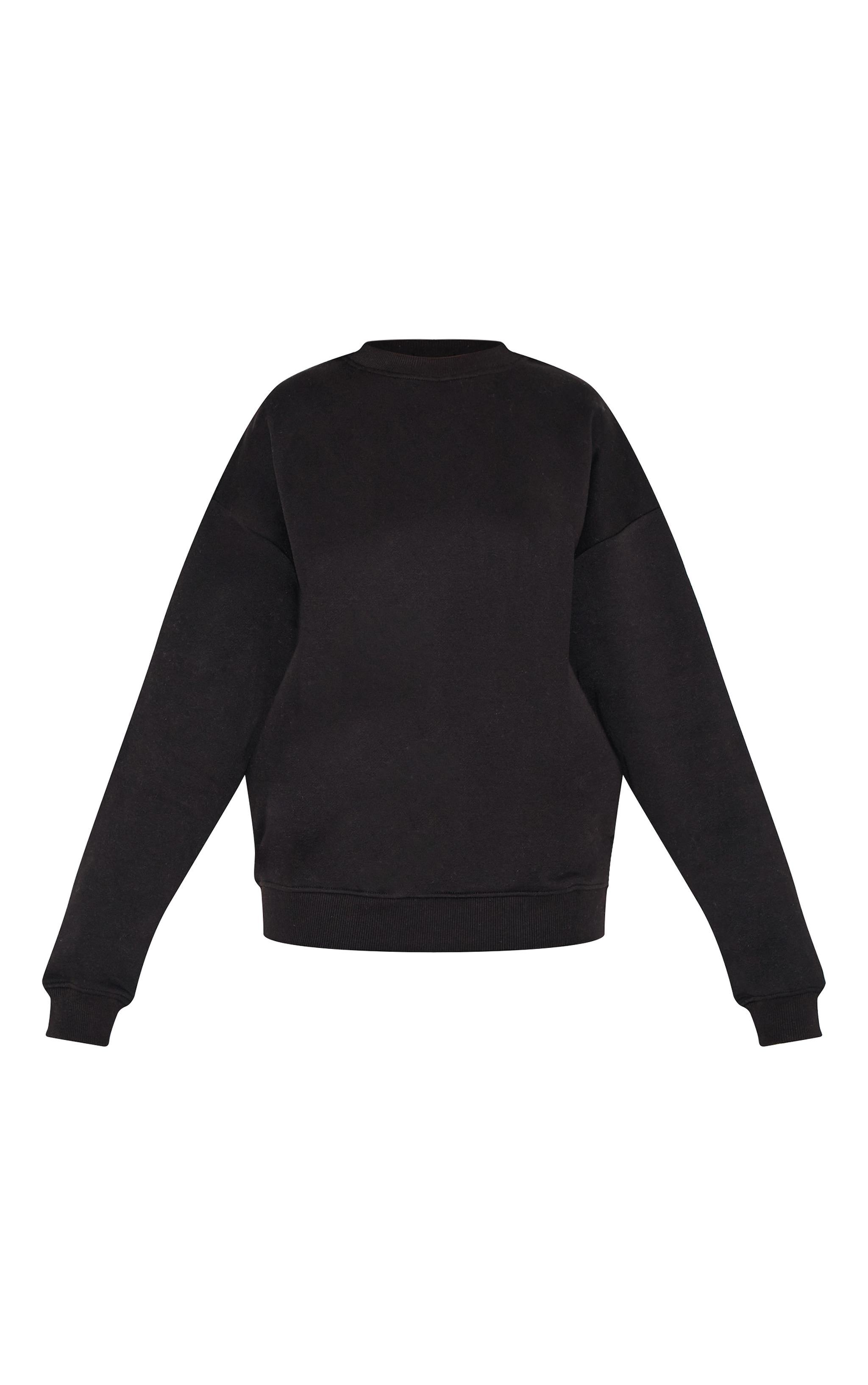 Petite Black Ultimate Basic Oversized Sweatshirt Product Image