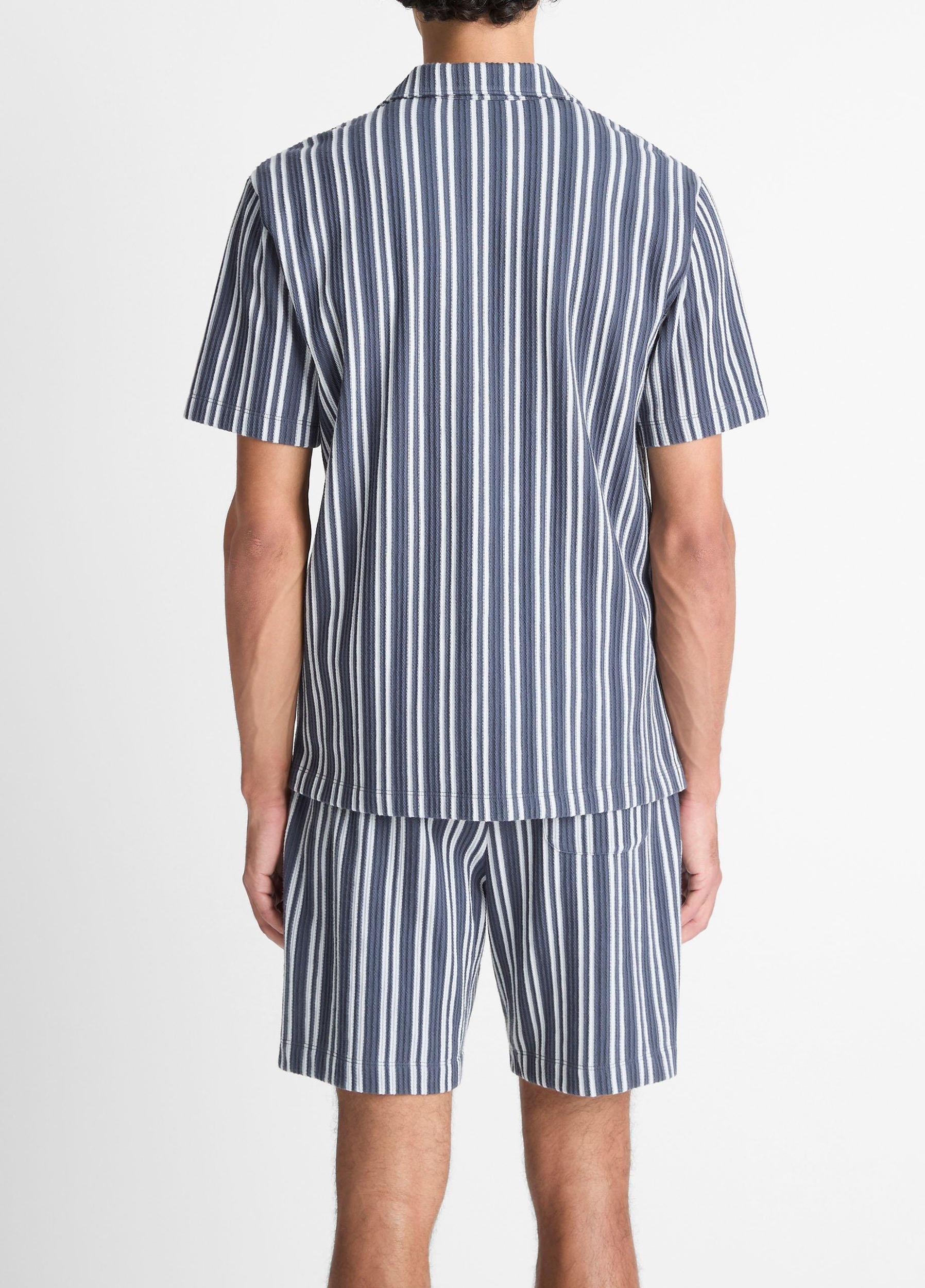 Jacquard-Stripe Cotton-Blend Button-Front Shirt Product Image