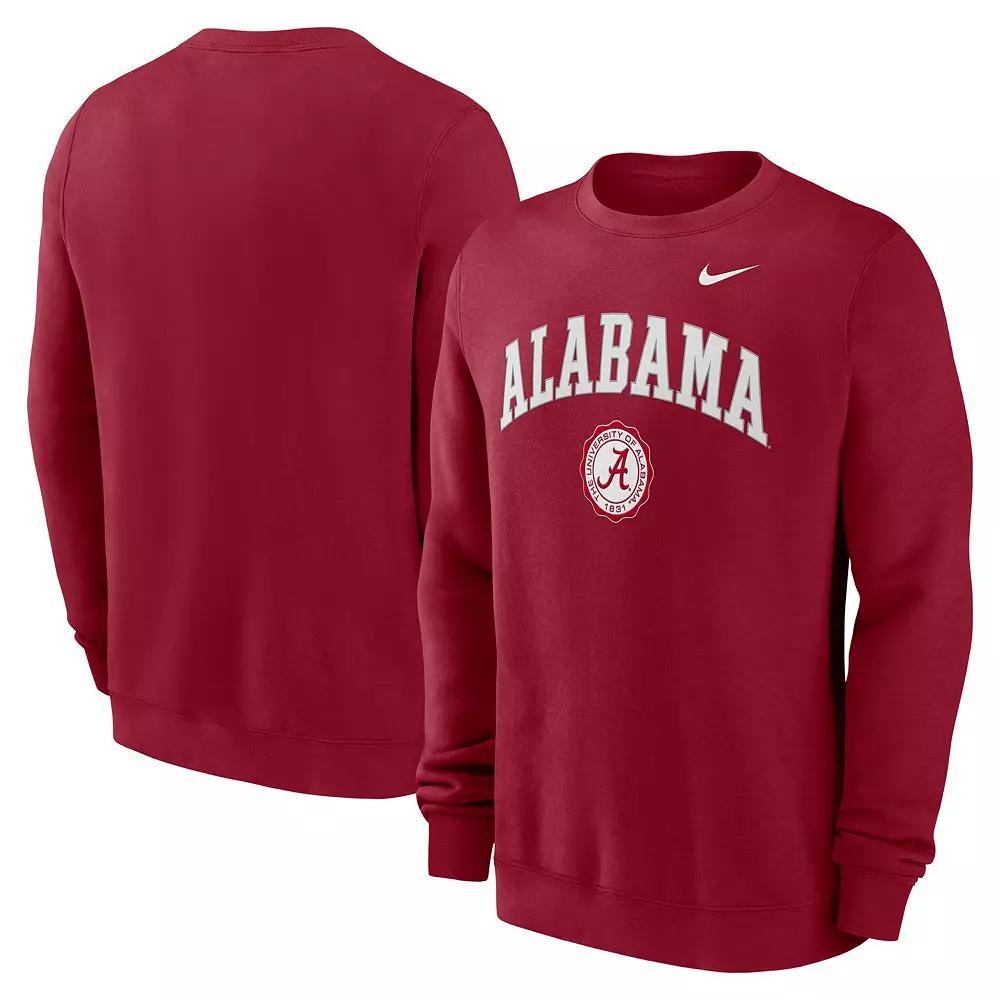 Alabama Crimson Tide Arched Seal Nike Mens College Pullover Crew | NKPU03A7ABN-L8X Product Image