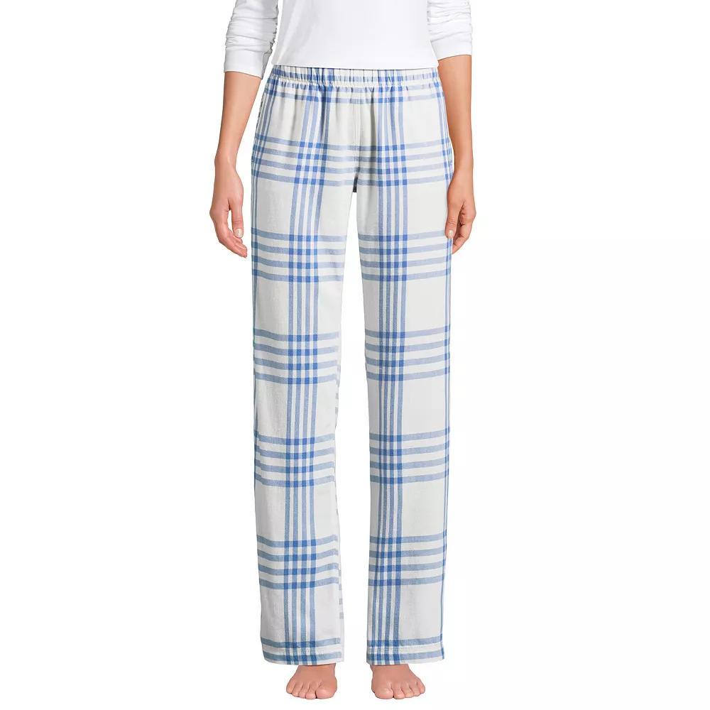 Women's Lands' End Women's Flannel Pajama Pants, Size: Small, Clear Blue Plaid Product Image