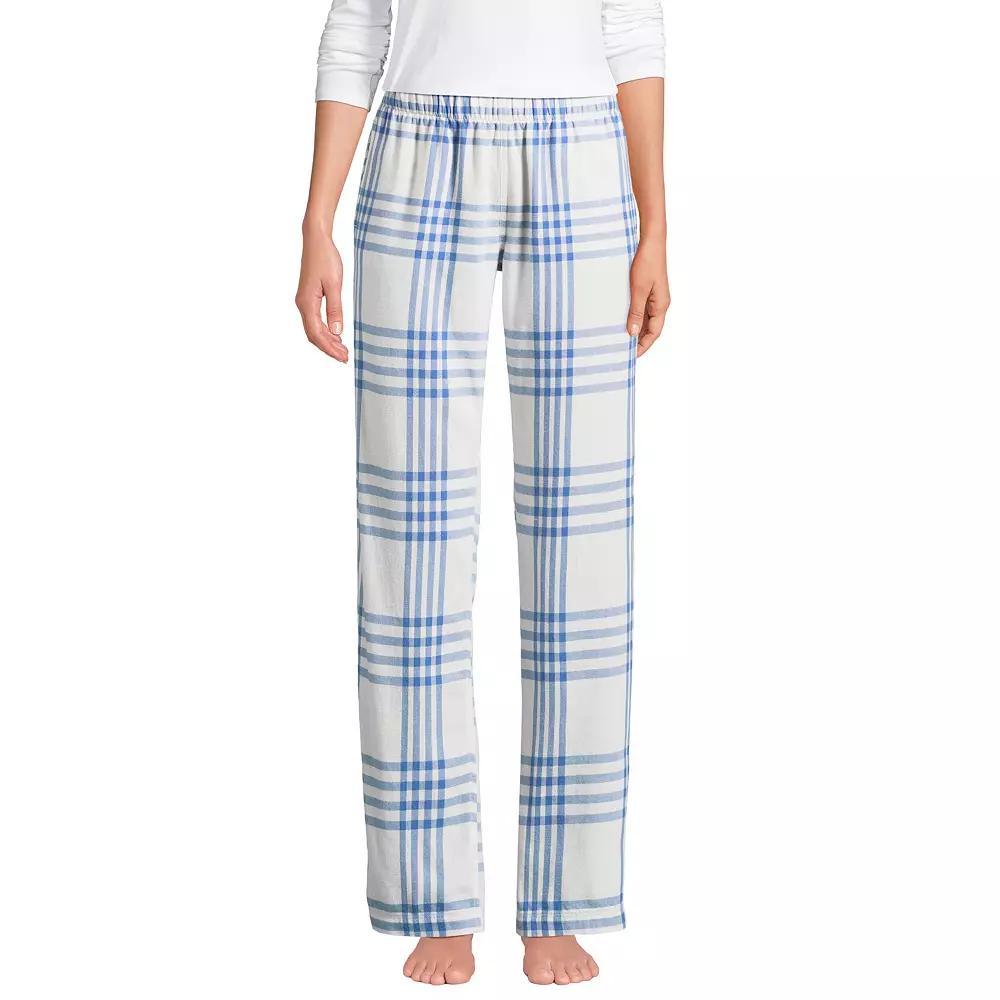 Women's Lands' End Women's Flannel Pajama Pants, Size: Small, Clear Blue Plaid Product Image