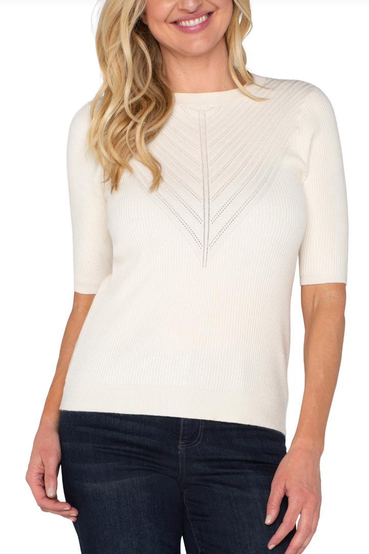 Elbow Sleeve Rib Sweater Product Image