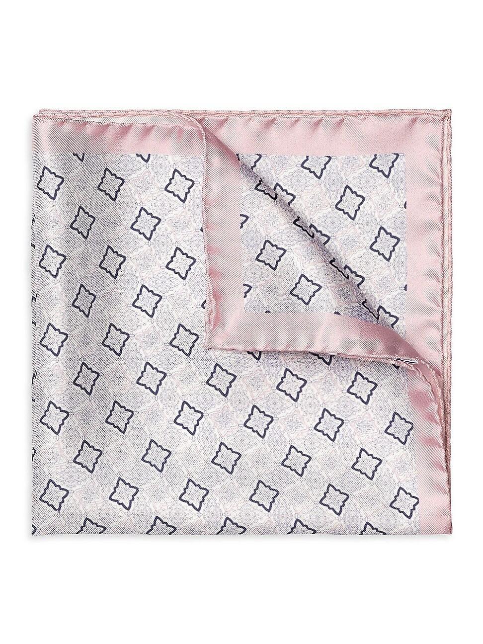 Men's Geometric Silk Pocket Square Product Image