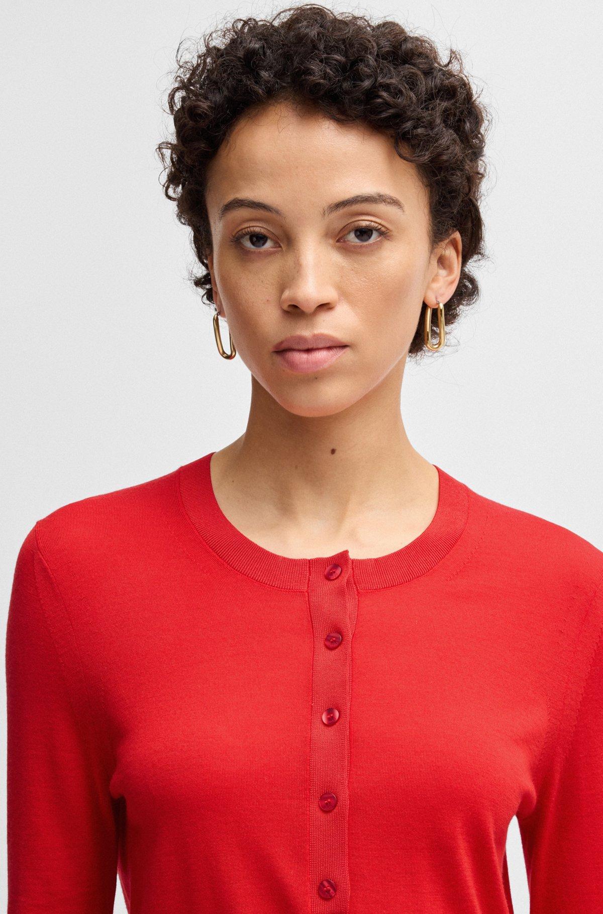 Henley-neck sweater in Merino wool Product Image