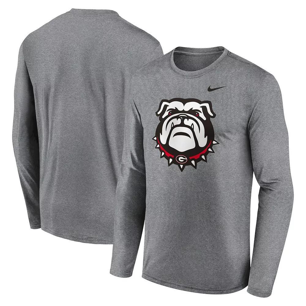 Men's Nike Heather Gray Georgia Bulldogs Primetime Alternate Logo Legend Long Sleeve T-Shirt, Size: 2XL, Grey Product Image