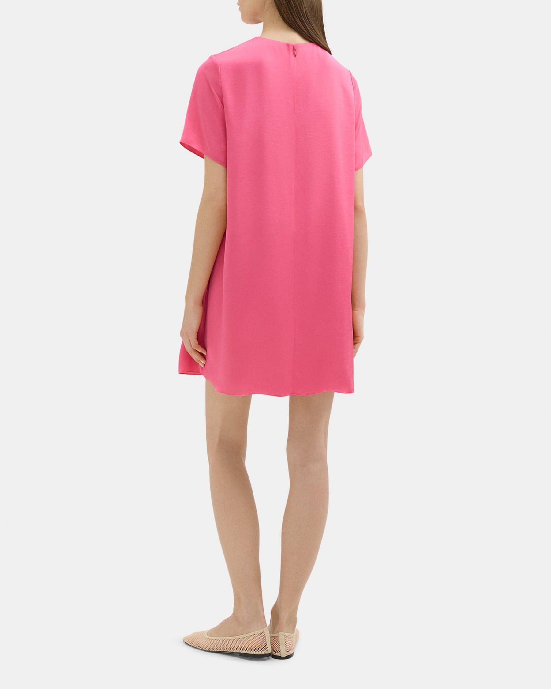 T-Shirt Dress in Crushed Satin Product Image