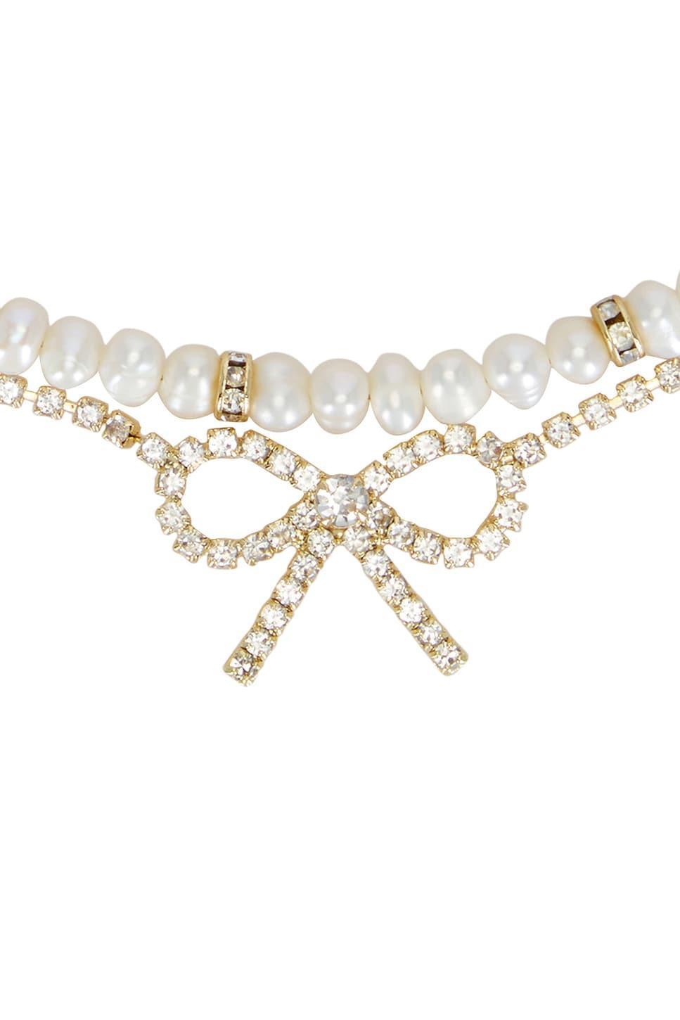 Bow And Pearl Layered Choker Ettika Product Image