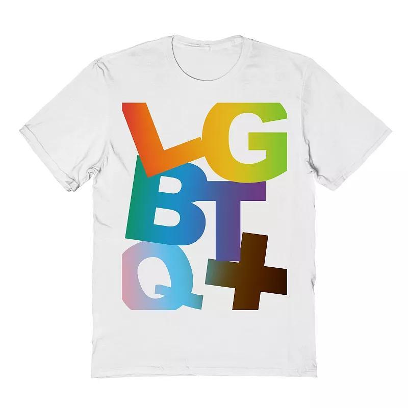 Men's COLAB89 by Threadless LGBTQ+ Pride Graphic Tee, Size: Medium, White Product Image