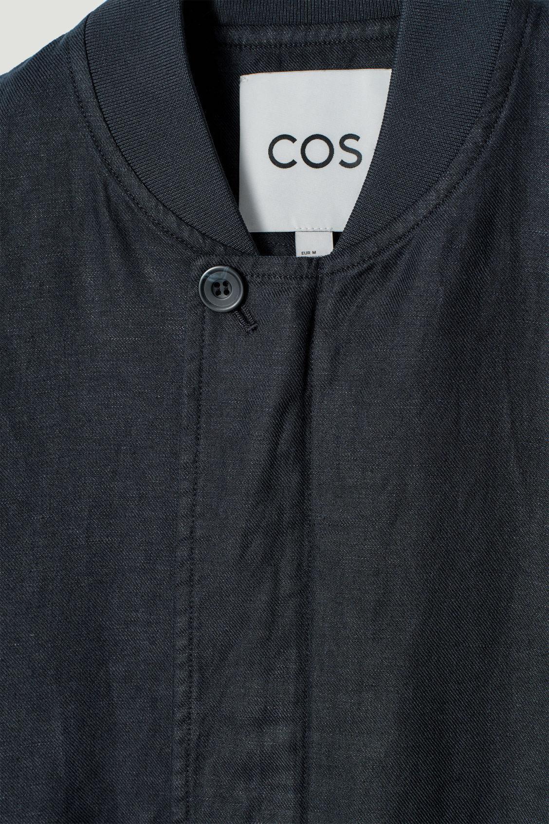 LINEN BOMBER JACKET Product Image