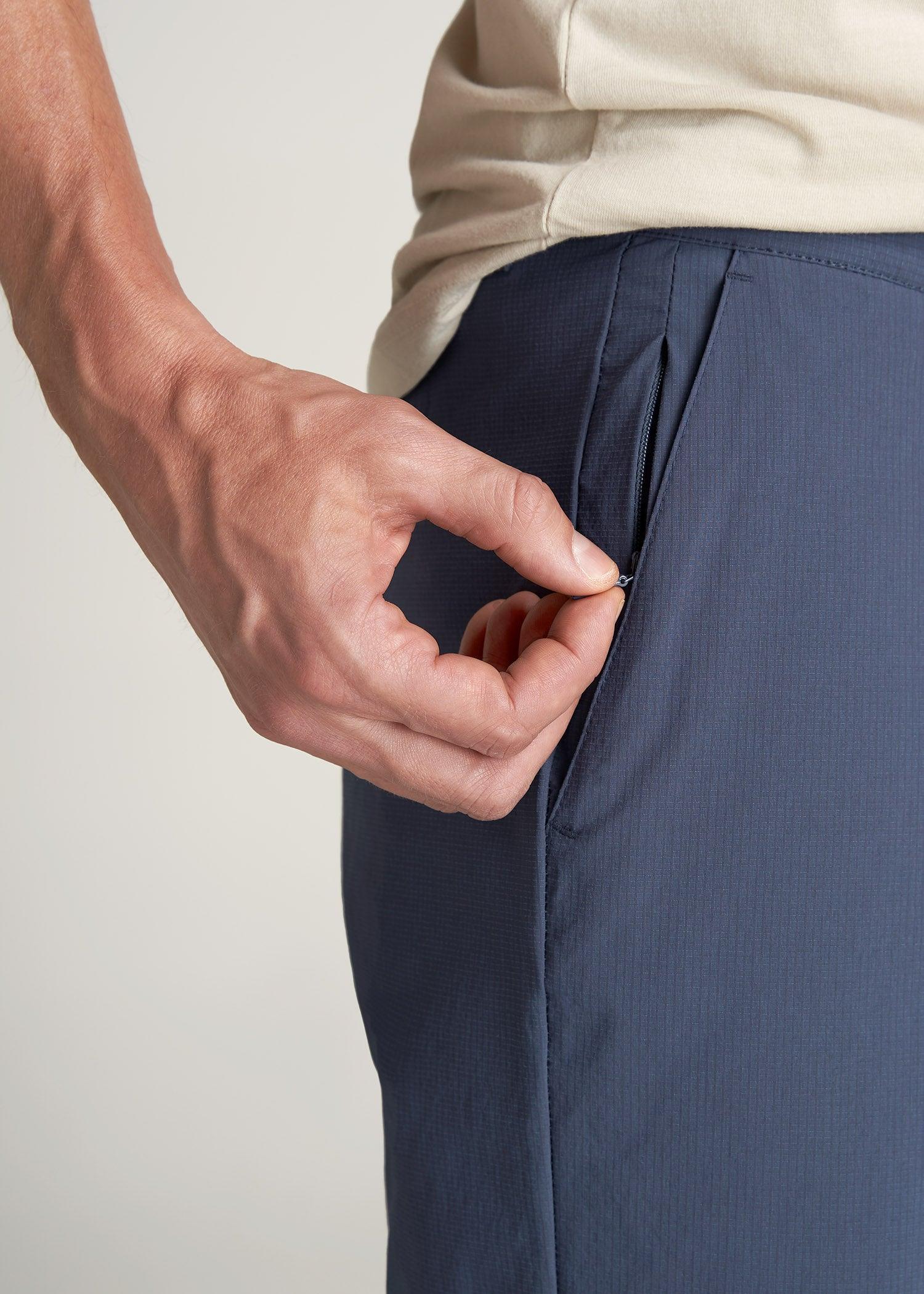 Premium Hybrid Shorts for Tall Men in Smoky Blue Product Image