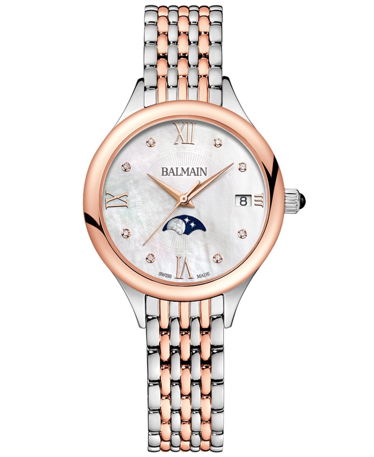 BALMAIN Women's Swiss  De  Moonphase Diamond Accent Stainless Steel Bracelet Watch 31mm In Silver Product Image