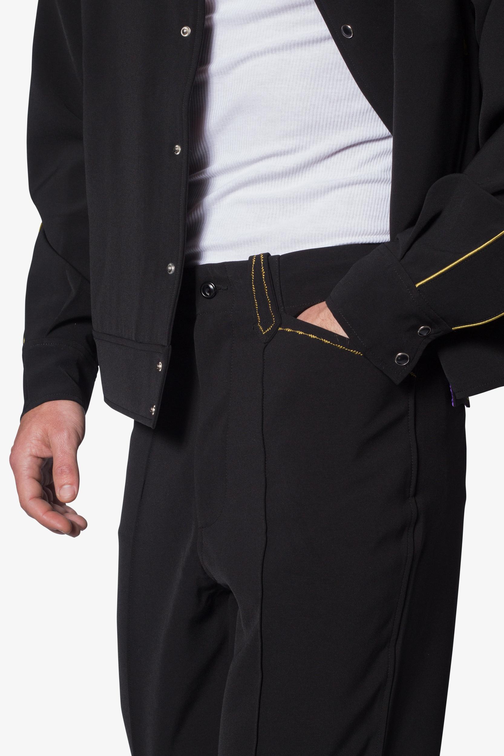 Western Stitch Trouser Pants - Black/Gold Product Image