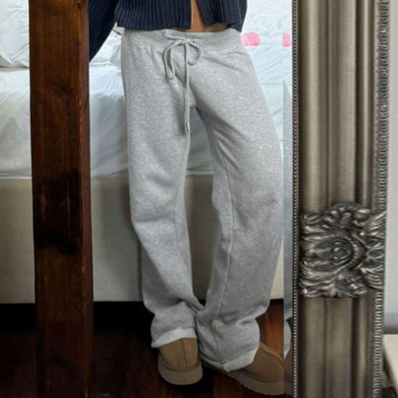 Drawstring Waist Melange Loose Fit Sweatpants Product Image