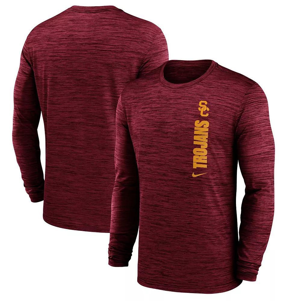 Men's Nike Cardinal USC Trojans 2024 Sideline Velocity Performance Long Sleeve T-Shirt, Size: Small, Red Product Image