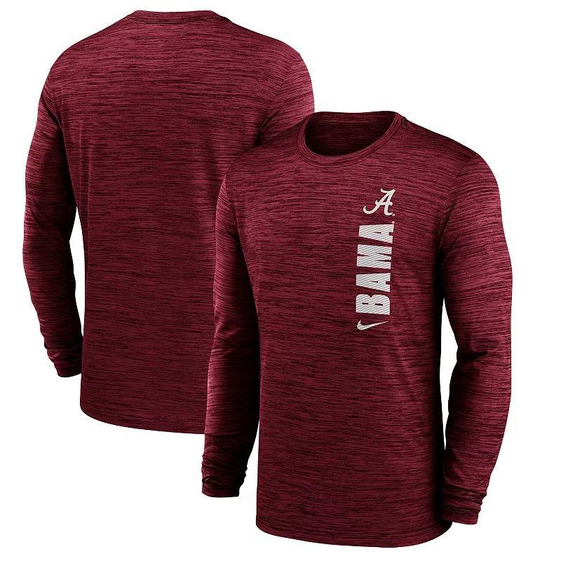 Mens Nike Crimson Alabama Crimson Tide 2024 Sideline Velocity Performance Long Sleeve T-Shirt Product Image