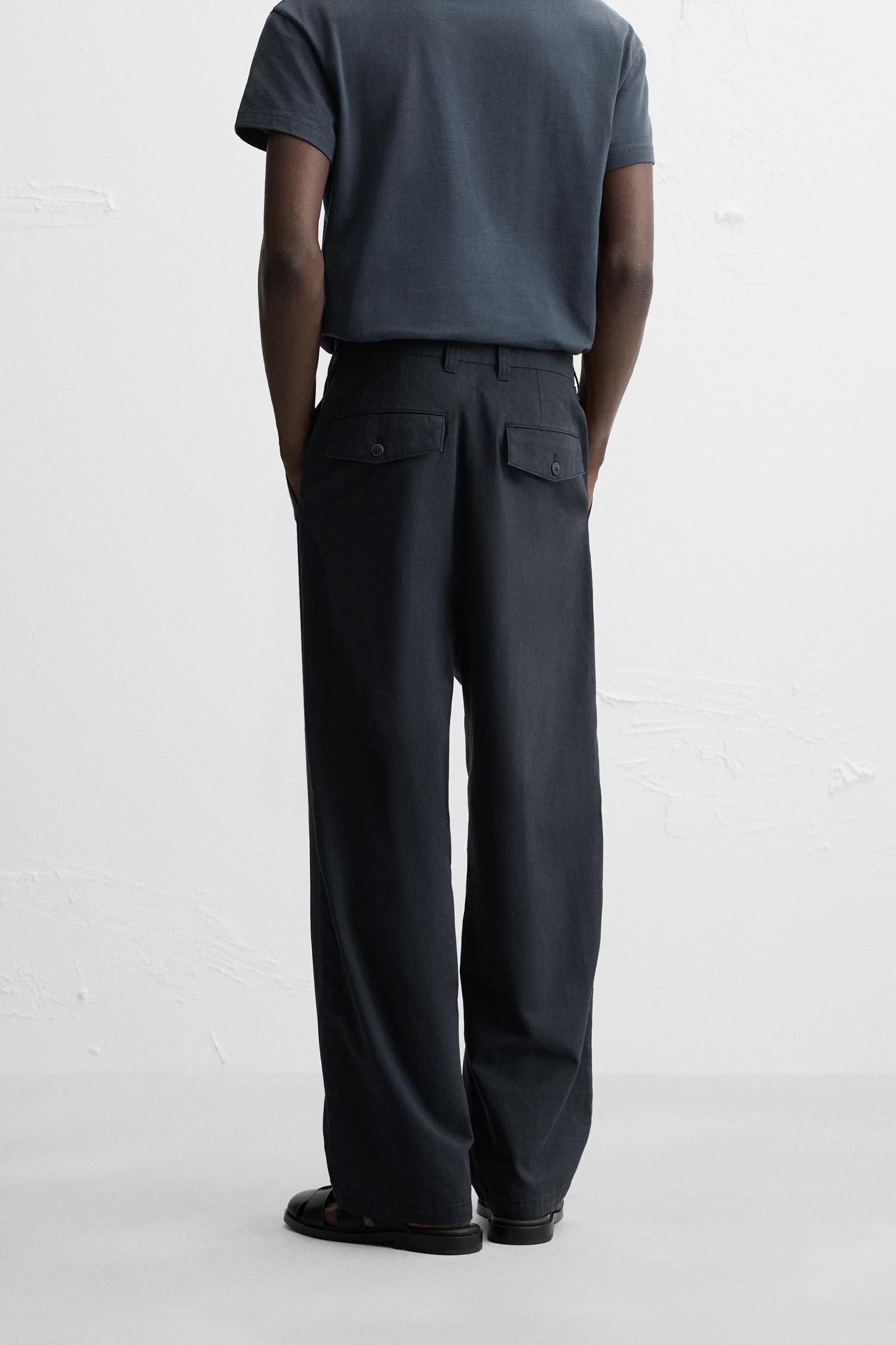 TEXTURED REGULAR FIT PANTS Product Image