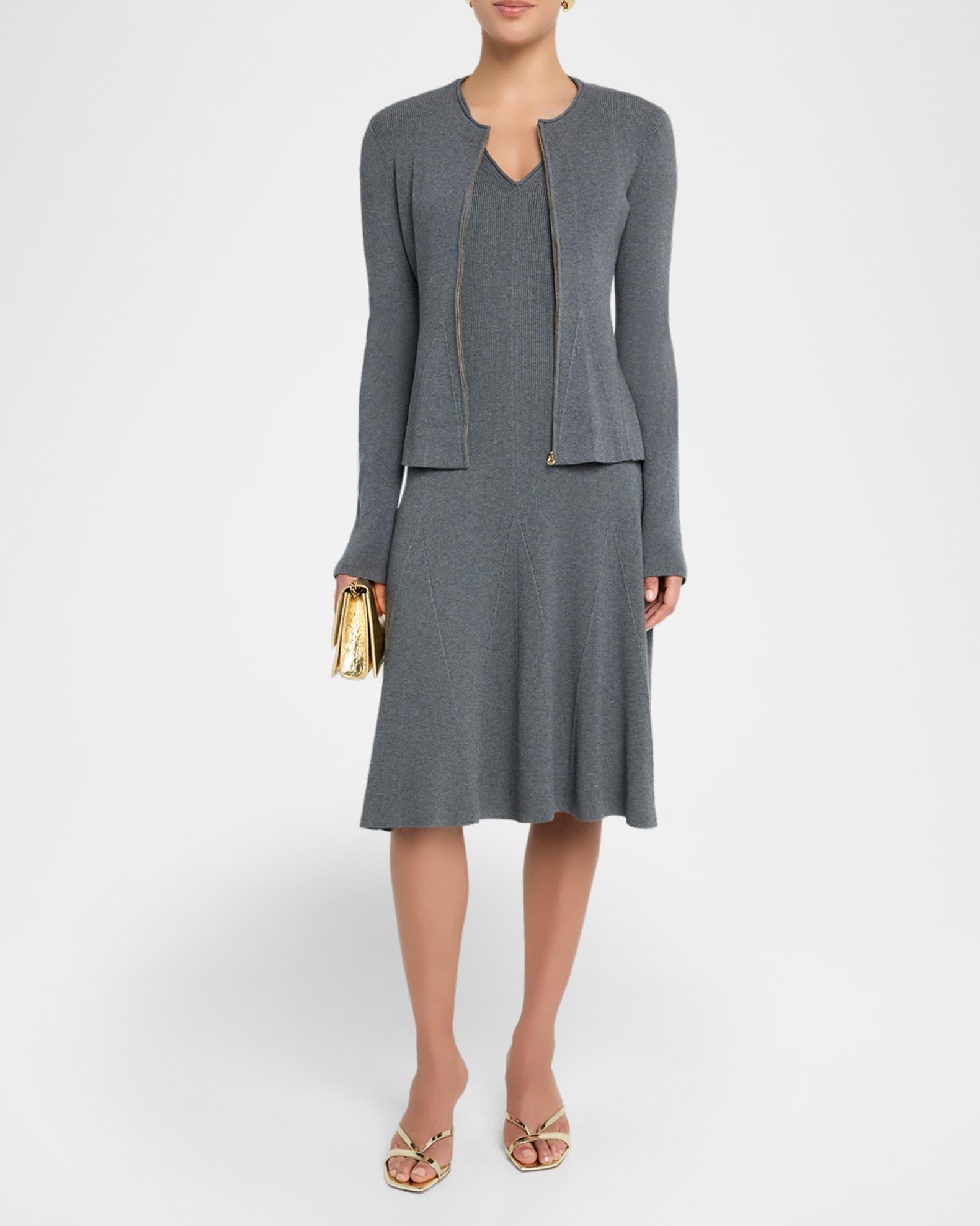 Sleeveless Fit-&-Flare Knit Dress Product Image