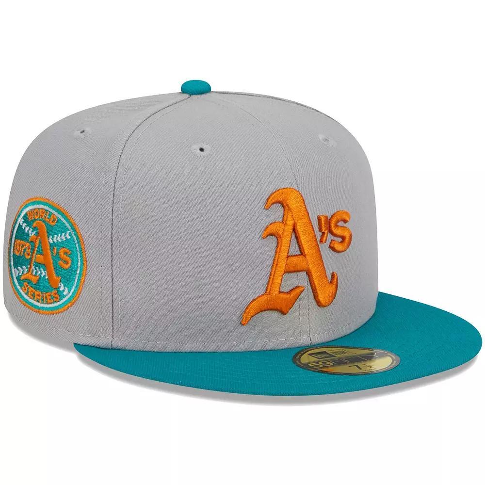 Men's New Era Gray/Teal Oakland Athletics 59FIFTY Fitted Hat,  Product Image