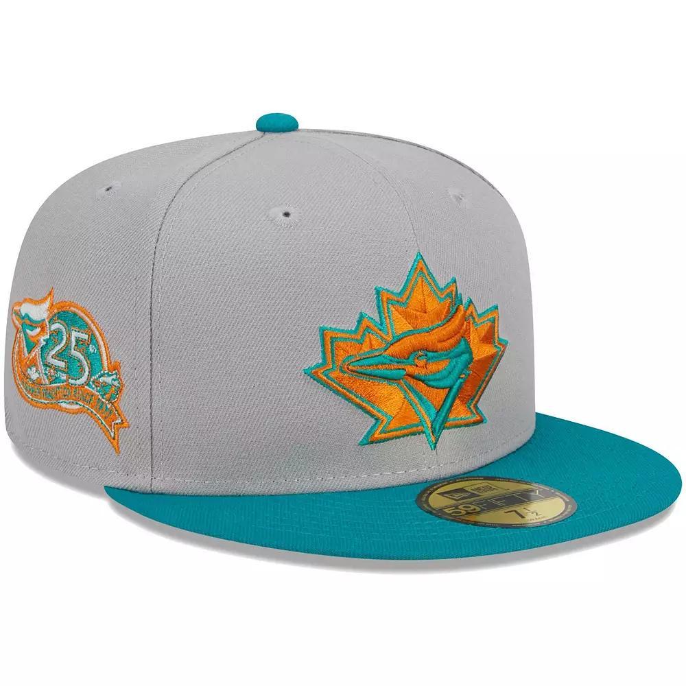 Men's New Era Gray/Teal Toronto Blue Jays  59FIFTY Fitted Hat, Size: 7 5/8, Jay Grey Product Image