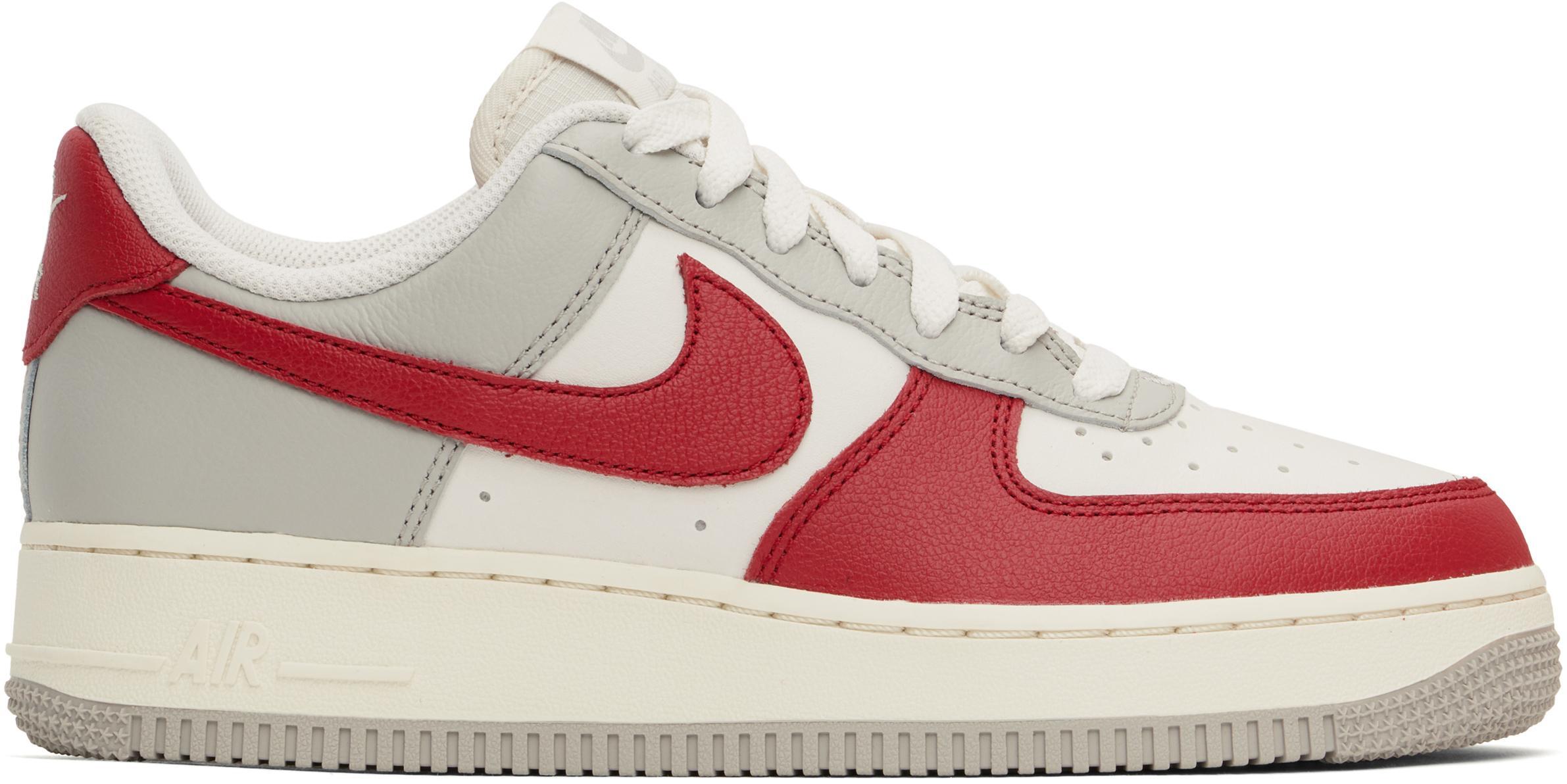 NIKE Red & Gray Air Force 1 '07 Lv8 Sneakers In Grey Product Image