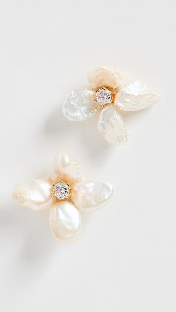 SHASHI Pearl Flower Earrings | Shopbop Product Image