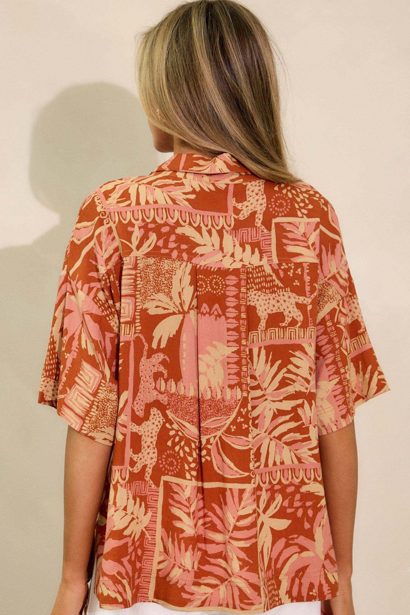 To The Coast Sienna Rose Tropical Print Top Product Image