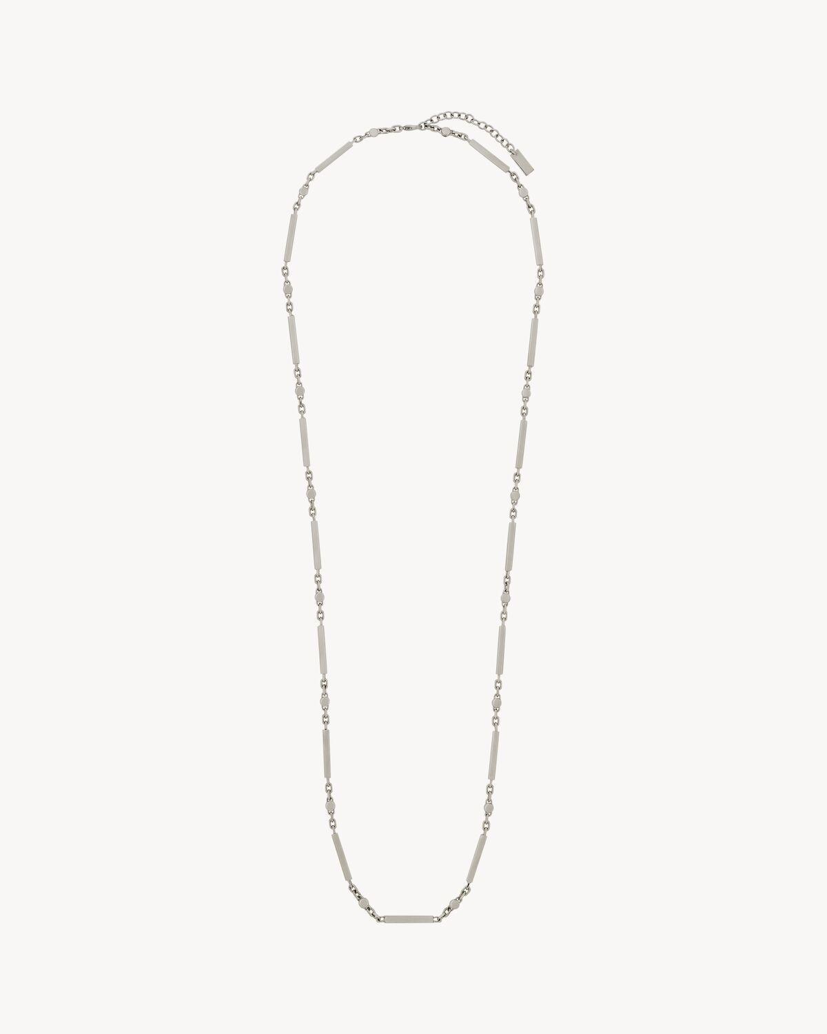 crystal bar necklace in metal | Saint Laurent | YSL.com Product Image