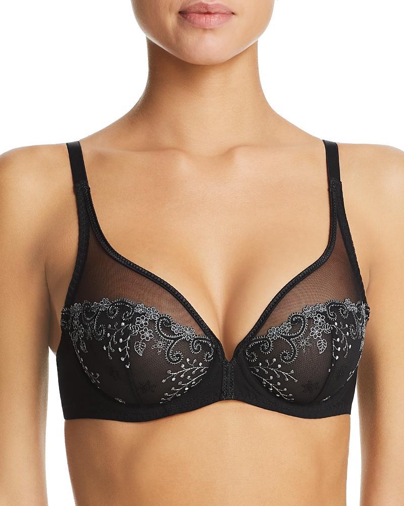 Delice Two-Part Full-Cup Sheer Plunge Bra Product Image