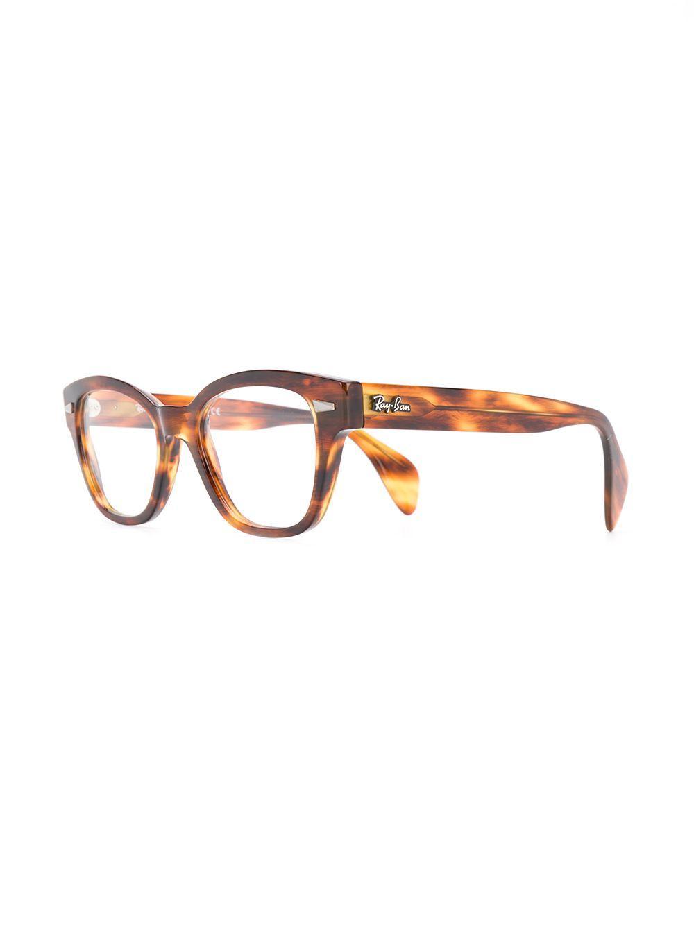 square frame tortoise-shell glasses Product Image