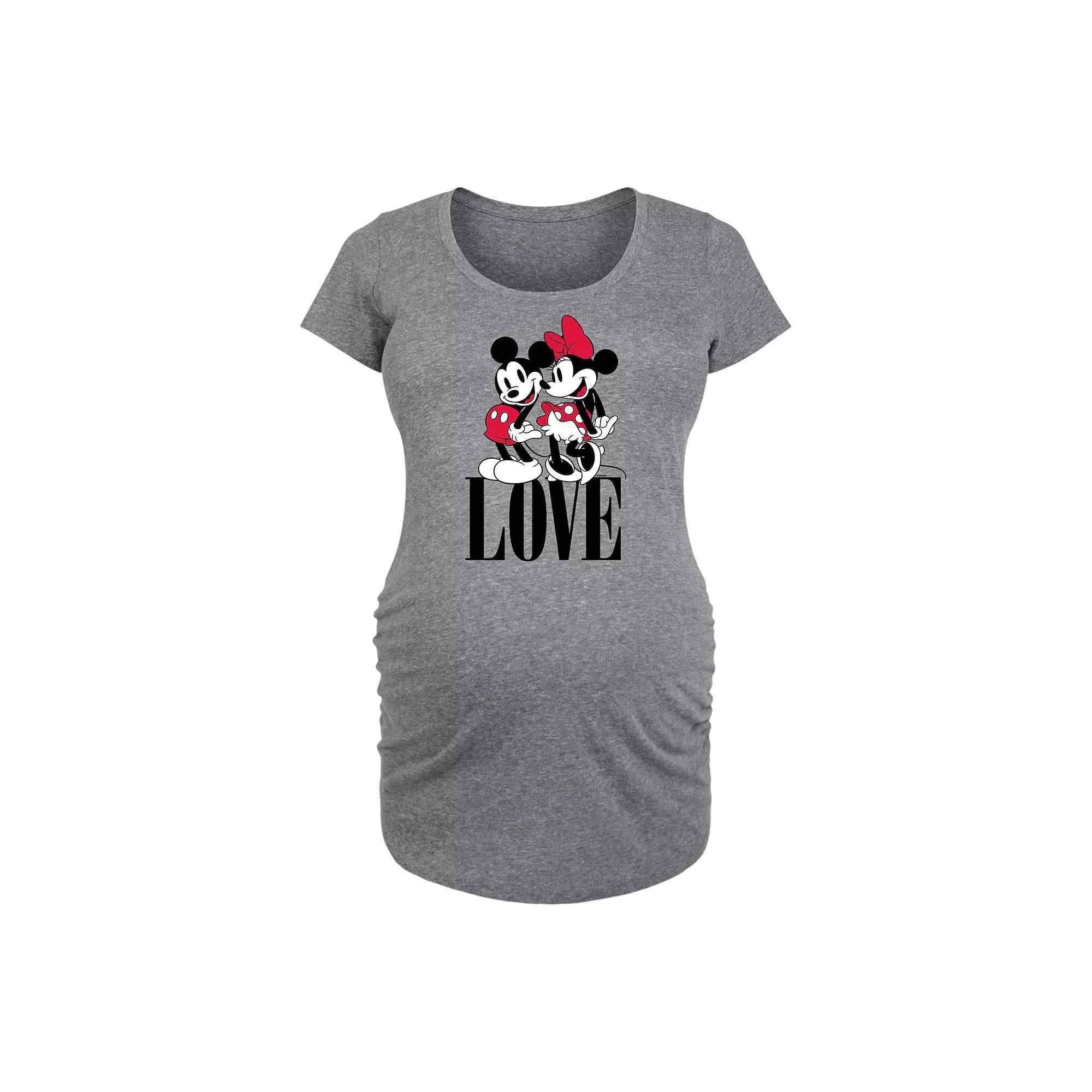 Disney's Mickey & Minnie Mouse Maternity Love Graphic Tee, Women's,  Product Image