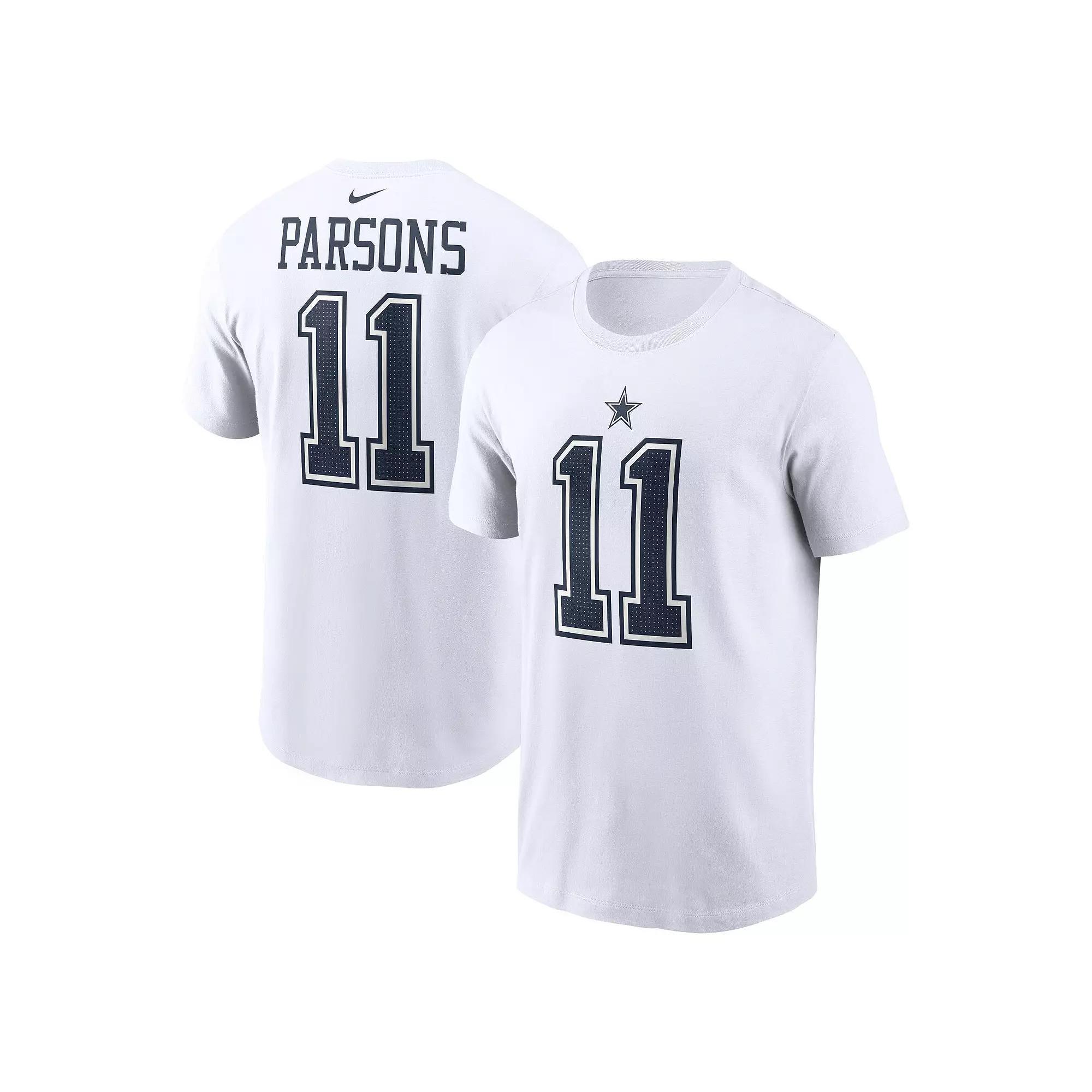 Men's Nike Micah Parsons  White Dallas Cowboys  Player Name & Number T-Shirt, Size: Large Product Image