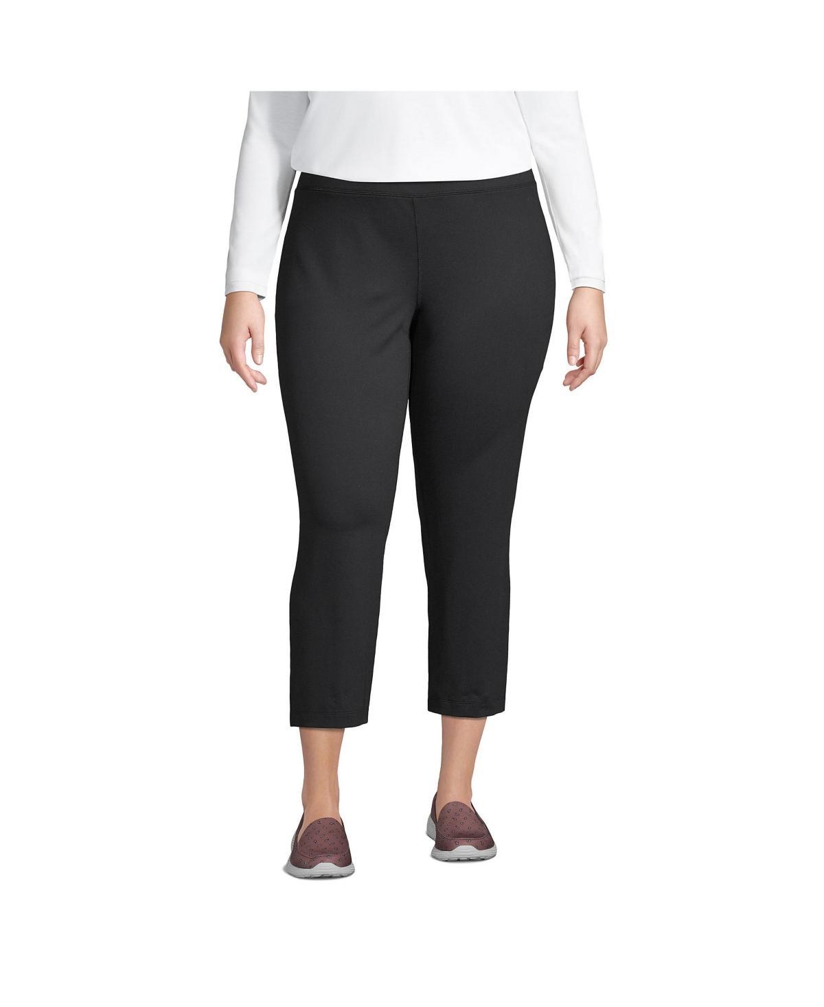 Plus Size Lands End Active Crop Yoga Pants, Womens Green Moss Product Image