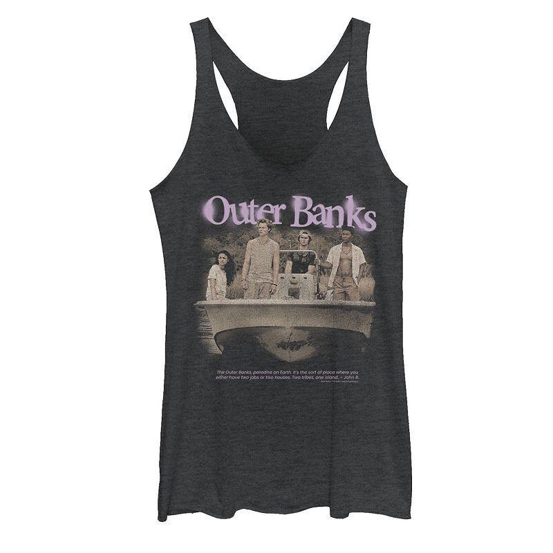 Juniors' Outer Banks Group Shot Spray Paint Logo Graphic Tank Top, Girl's, Size: XL, Black Grey Product Image