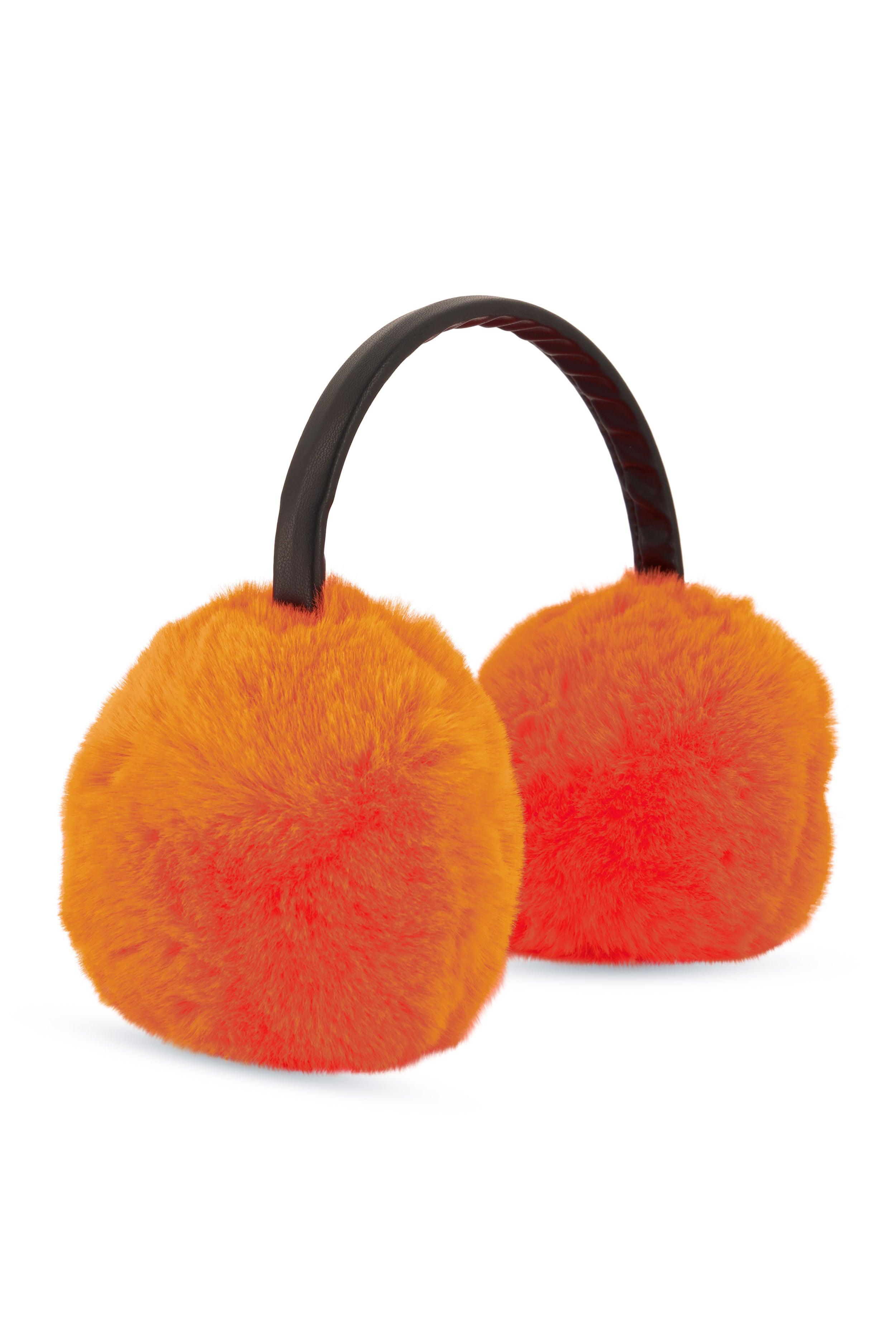 Womens Faux Leather Band Faux Fur Earmuffs Product Image