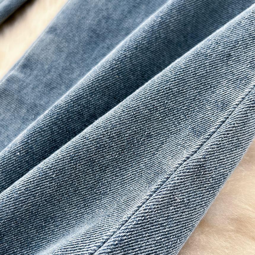 Sleeveless Buttoned Denim Wide Leg Jumpsuit Product Image