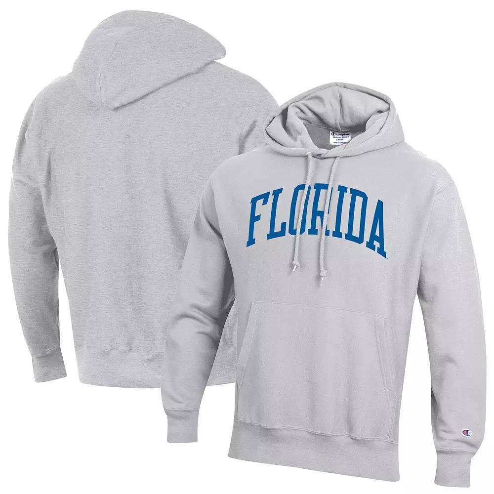 Men's Champion Heathered Gray Florida Gators Team Arch Reverse Weave Pullover Hoodie,  Product Image