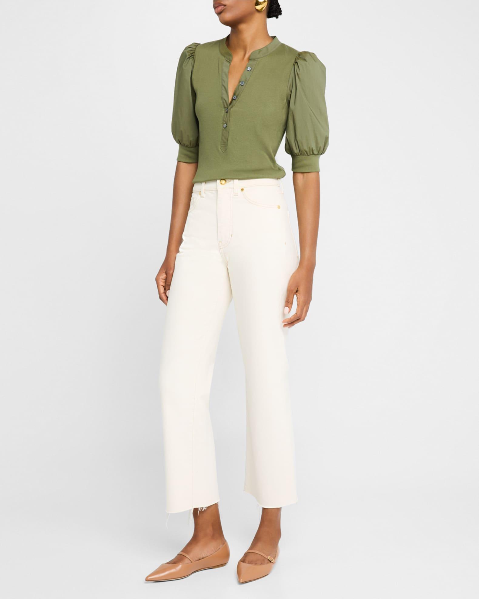 Coralee Puff Sleeve Button-Front Top Product Image