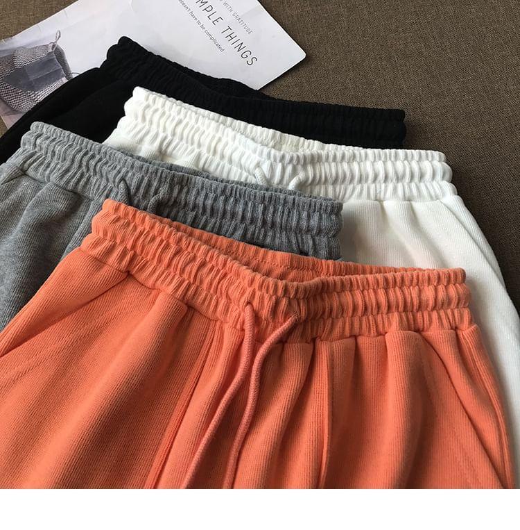 Drawstring Waist Plain Shorts Product Image