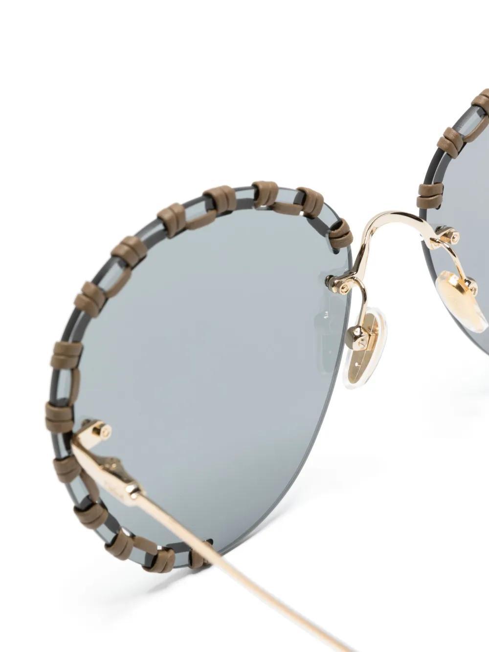 CHLOÉ Idora Round-frame Sunglasses In Gold Product Image