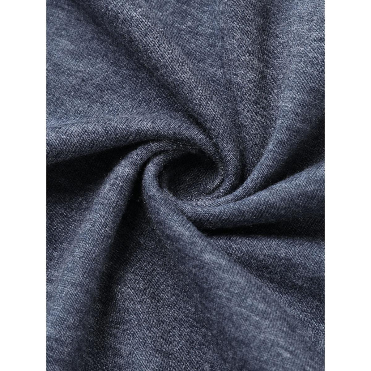 Plus Size Boho Floral Motif Round Neck T-Shirt Indigo Women Leisure Non Natural Flowers Round Neck Casual T-shirts BloomChic 28/5X Product Image