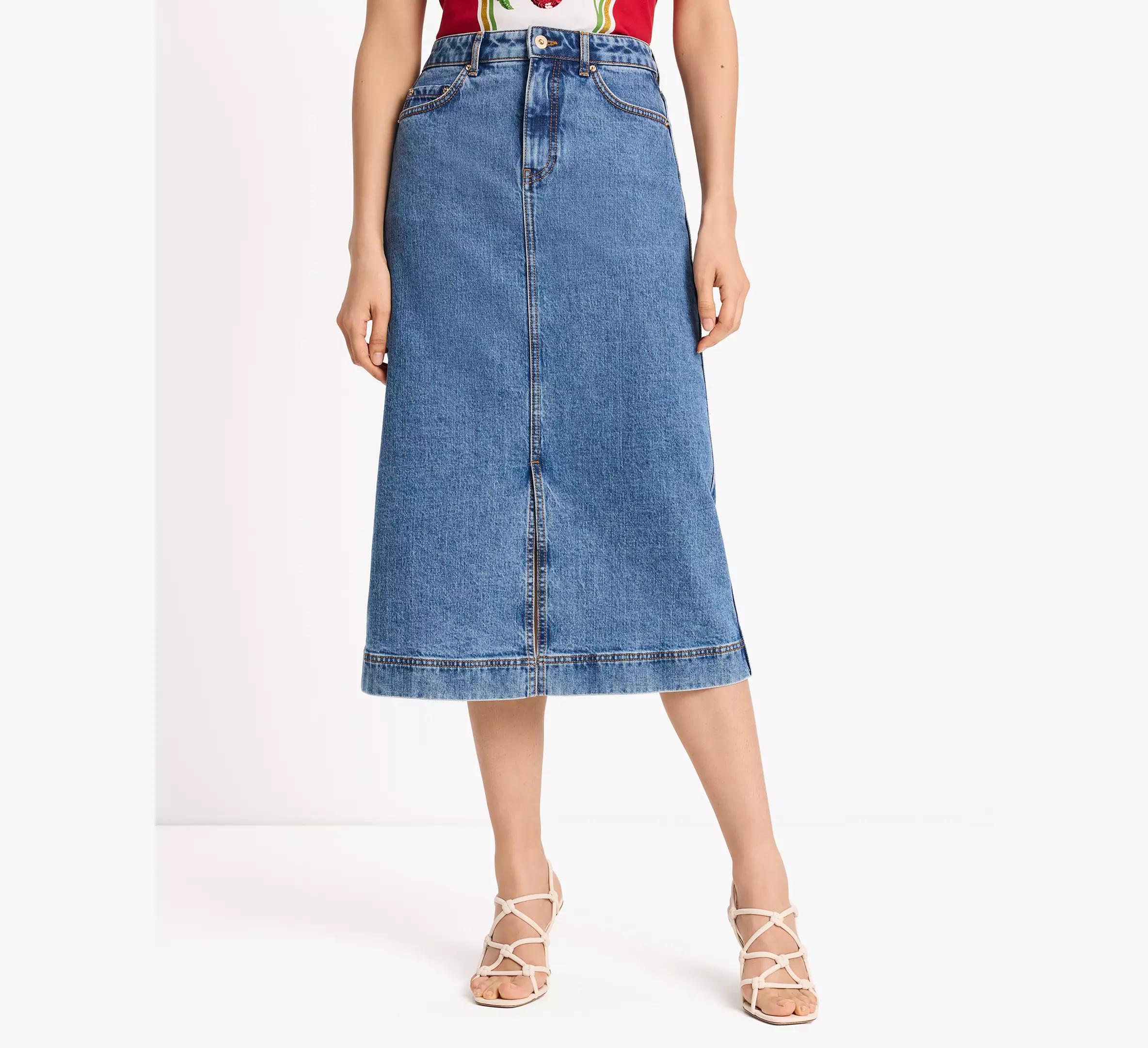 Denim Midi Skirt Product Image