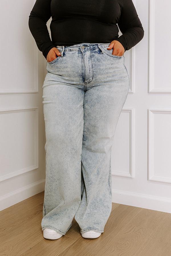 JUDY BLUE Vera High Waist Wide Leg Acid Wash Jean Curves Product Image